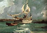 Winslow Homer Sailing Sweden oil painting artist